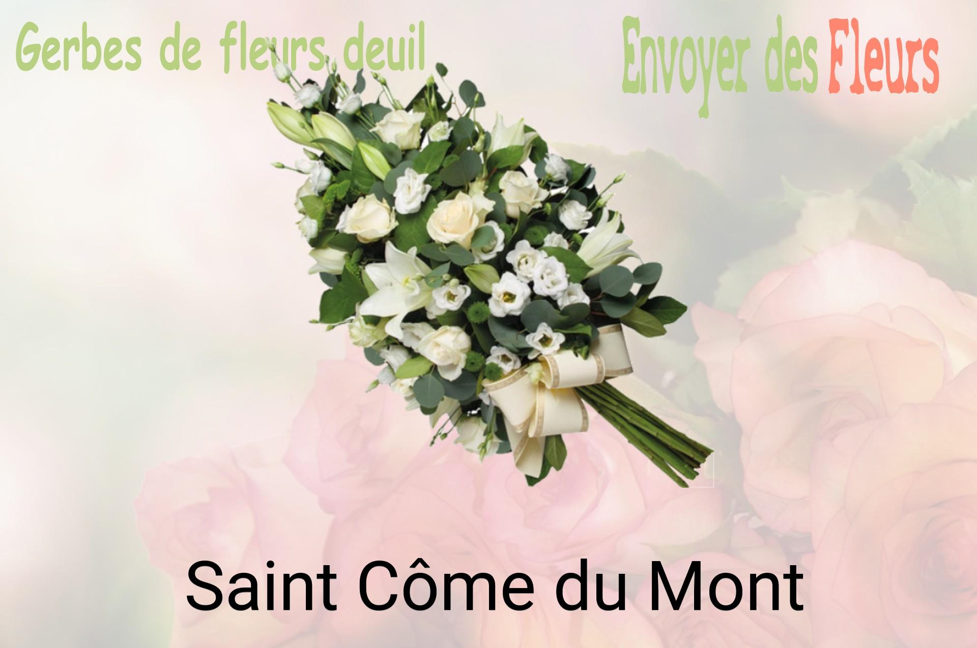 Gerbe de fleurs de deuil livrée à Saint-Côme-du-Mont